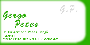gergo petes business card